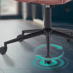 Fauteuil de bureau Kingman en velours rose