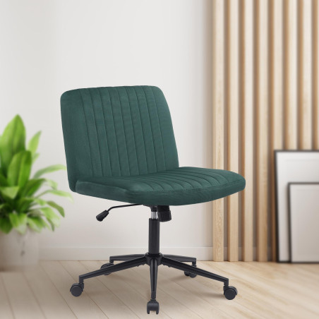 Fauteuil de bureau Kingman en velours vert