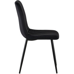 Suite de 4 chaises Dijon en velours noir