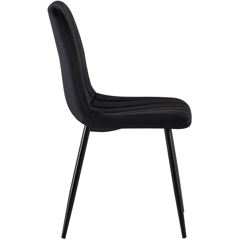 Suite de 4 chaises Dijon en velours noir