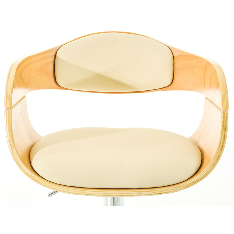 Lot de 2 tabourets de bar Kingston C en simili cuir nature/crème