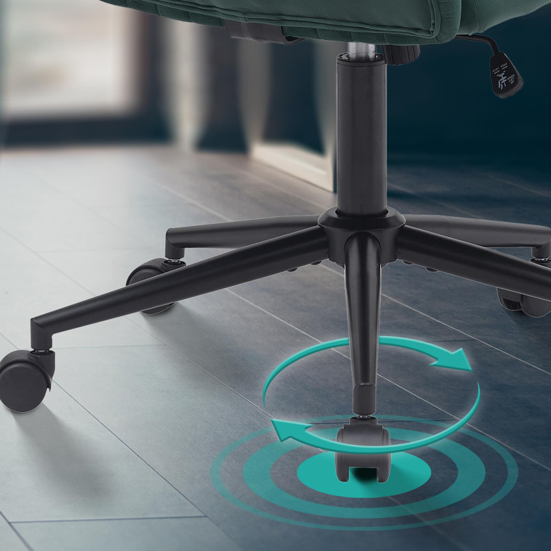 Fauteuil de bureau Kingman en velours vert