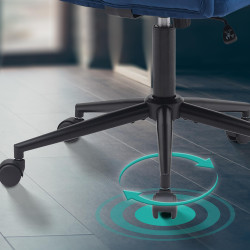 Fauteuil de bureau Kingman en velours bleu