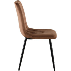 Suite de 4 chaises Dijon en velours brun