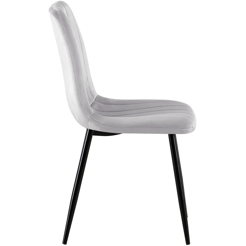 Suite de 4 chaises Dijon en velours gris