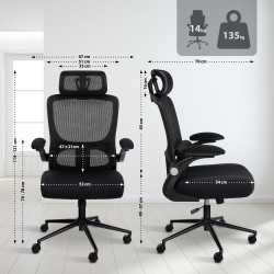 Fauteuil de bureau Newberg noire