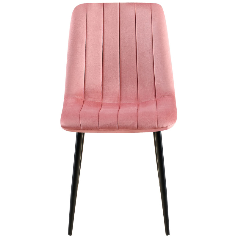 Suite de 4 chaises Dijon en velours rose