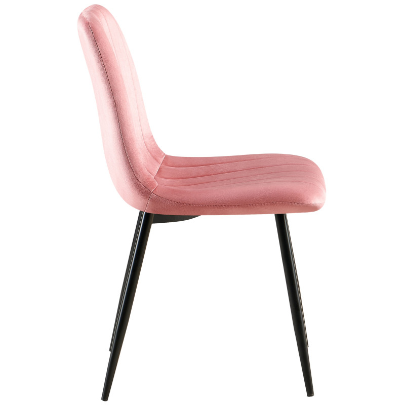 Suite de 4 chaises Dijon en velours rose