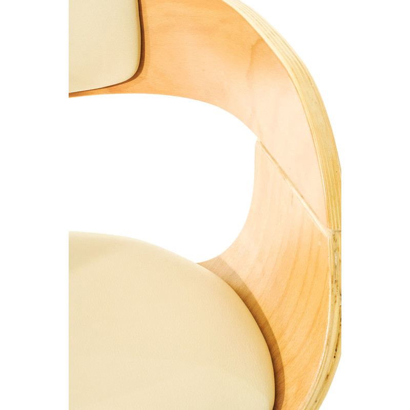 Lot de 2 tabourets de bar Kingston C en simili cuir nature/crème