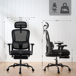 Fauteuil de bureau Mankato noire