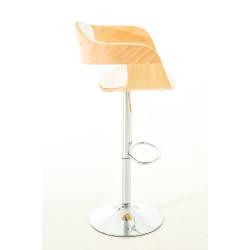 Lot de 2 tabourets de bar Kingston C en simili cuir naturel/blanc