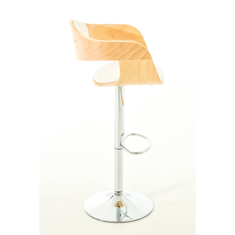 Lot de 2 tabourets de bar Kingston C en simili cuir naturel/blanc