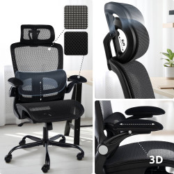 Chaise de bureau Kaylee, noire