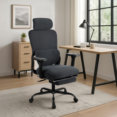 Fauteuil de bureau Leesburg noir/noir