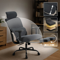 Fauteuil de bureau Leesburg noir/noir