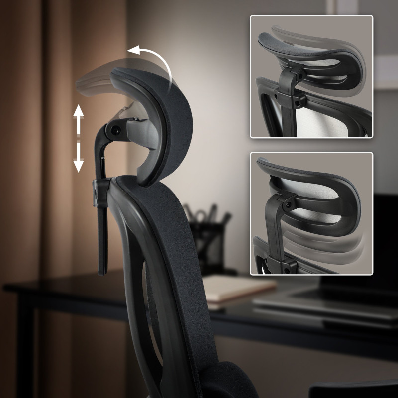 Chaise de bureau Leesburg noire/noire