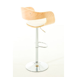 Lot de 2 tabourets de bar Kingston C en simili cuir naturel/blanc