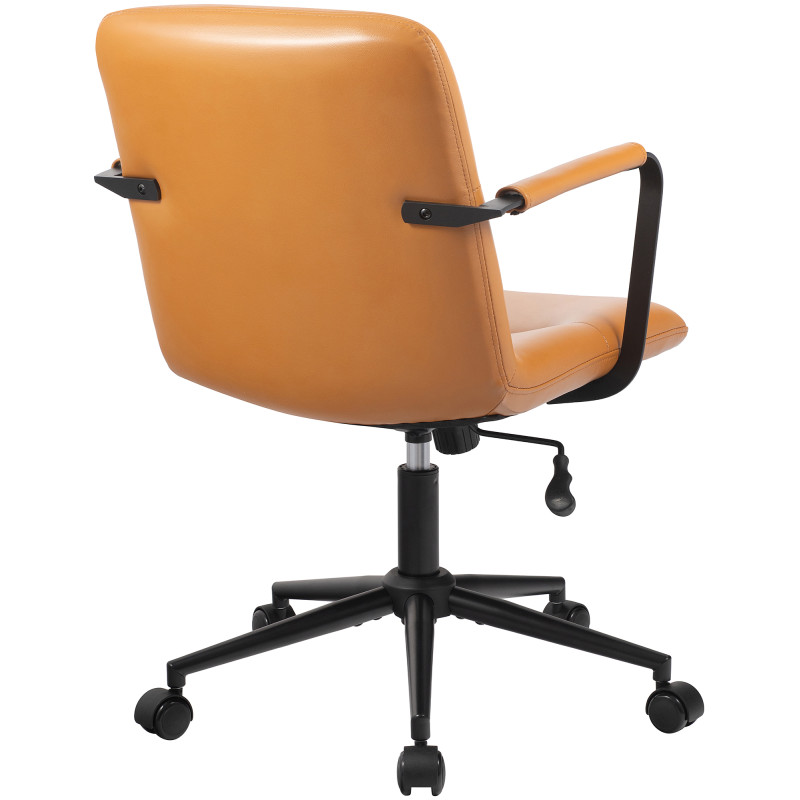 Fauteuil de bureau Hilda, cuir véritable, marron