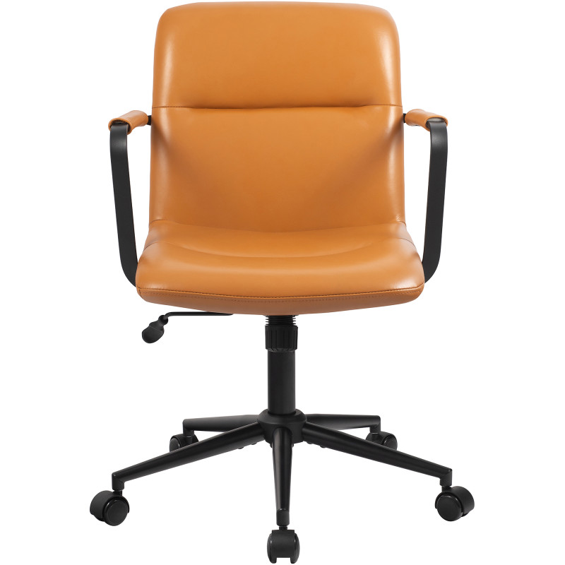 Fauteuil de bureau Hilda, cuir véritable, marron