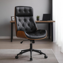 Fauteuil de bureau Martil noyer/noir noir