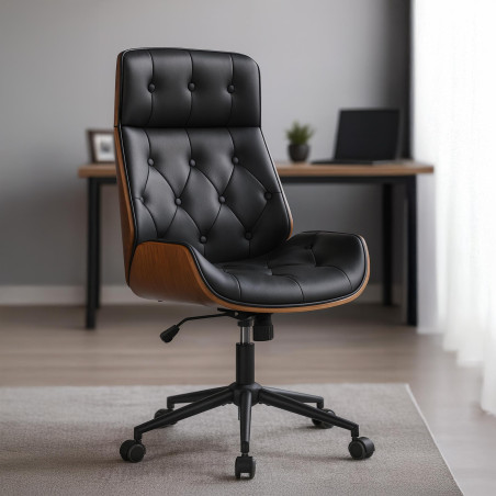 Fauteuil de bureau Martil noyer/noir noir