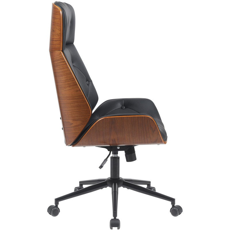 Chaise de bureau Martil, noyer/noir, noir