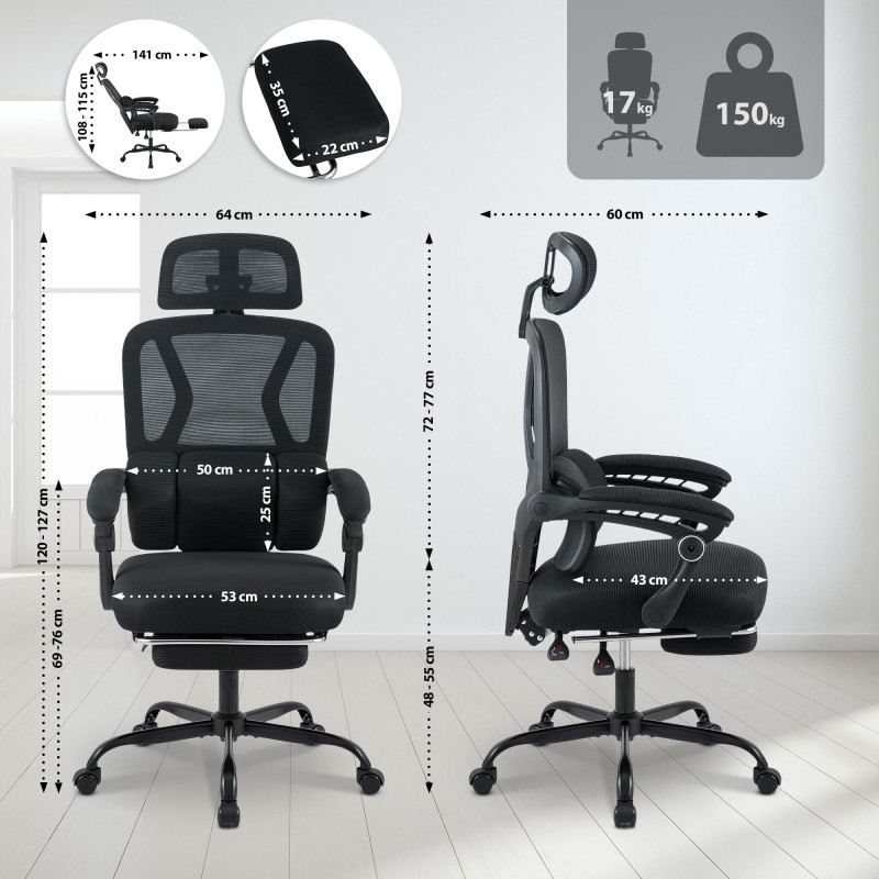 Fauteuil de bureau Liberton noire