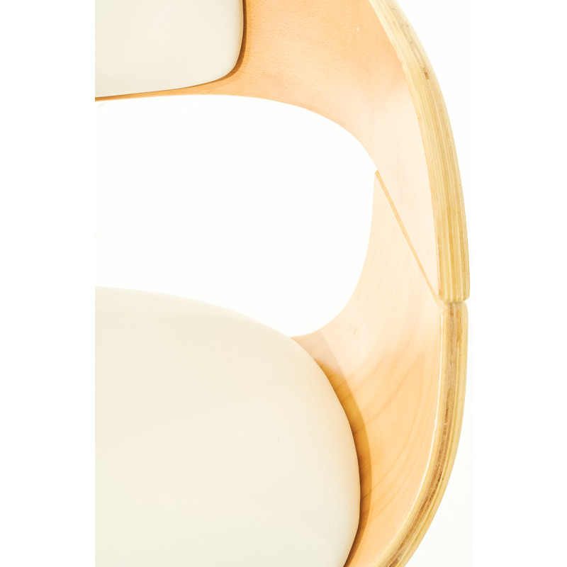 Lot de 2 tabourets de bar Kingston C en simili cuir naturel/blanc