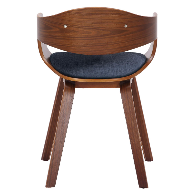 Lot de 2 chaises Kingston tissu noyer/bleu