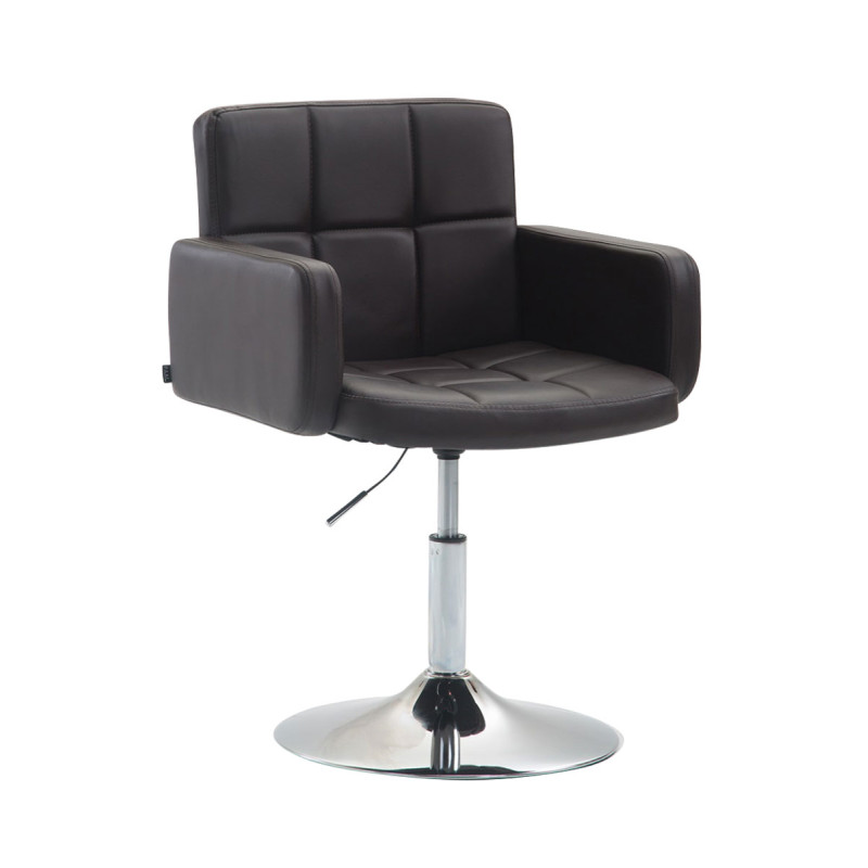 Sedia design lounge Los Angeles in similpelle marrone