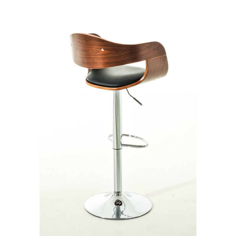 Lot de 2 tabourets de bar Kingston C en simili cuir noyer/noir