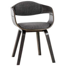 Lot de 2 chaises Kingston tissu gris/gris clair