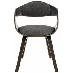 Lot de 2 chaises Kingston tissu gris/gris clair