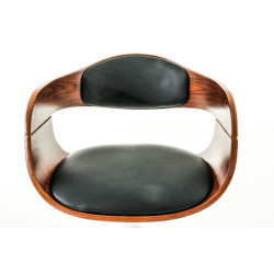 Lot de 2 tabourets de bar Kingston C en simili cuir noyer/noir