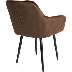 Chaise de salle à manger en velours Stanley brun