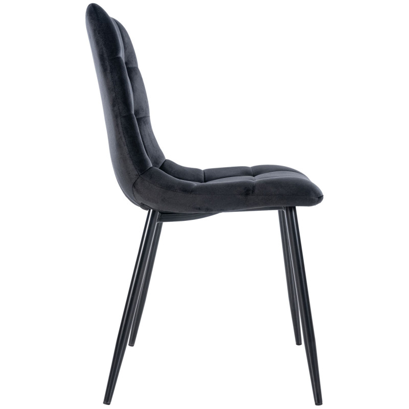 Lot de 4 chaises de salle à manger Antibes noir