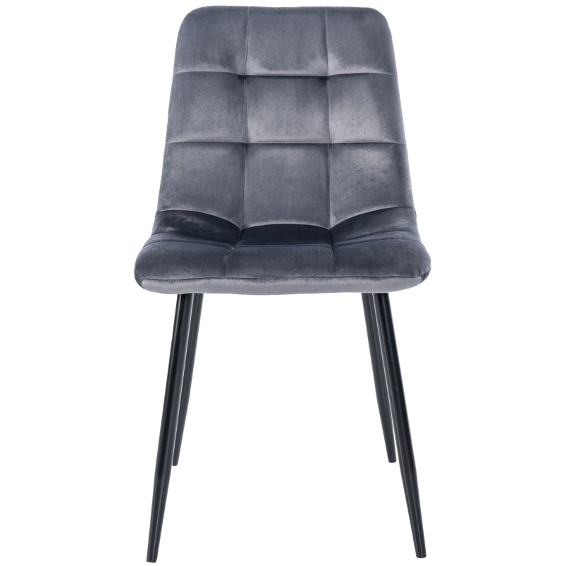 Lot de 4 chaises de salle à manger Antibes gris foncé