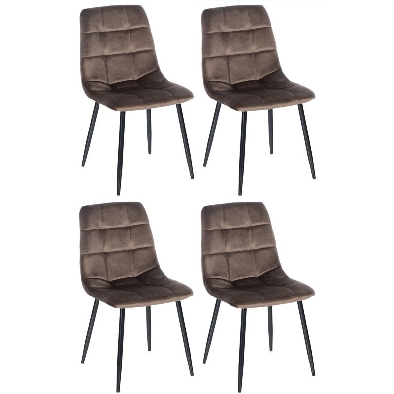 Lot de 4 chaises de salle à manger Antibes brun