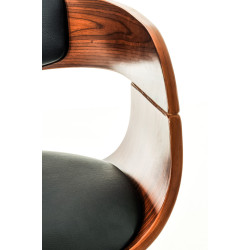 Lot de 2 tabourets de bar Kingston C en simili cuir noyer/noir