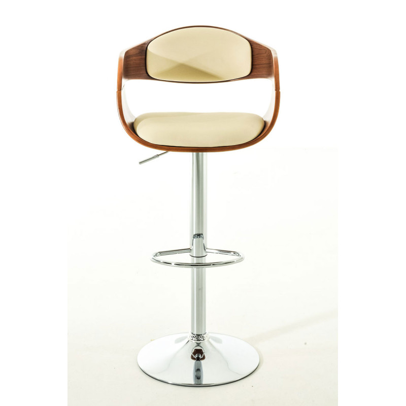 Lot de 2 tabourets de bar Kingston C en simili cuir noix/crème