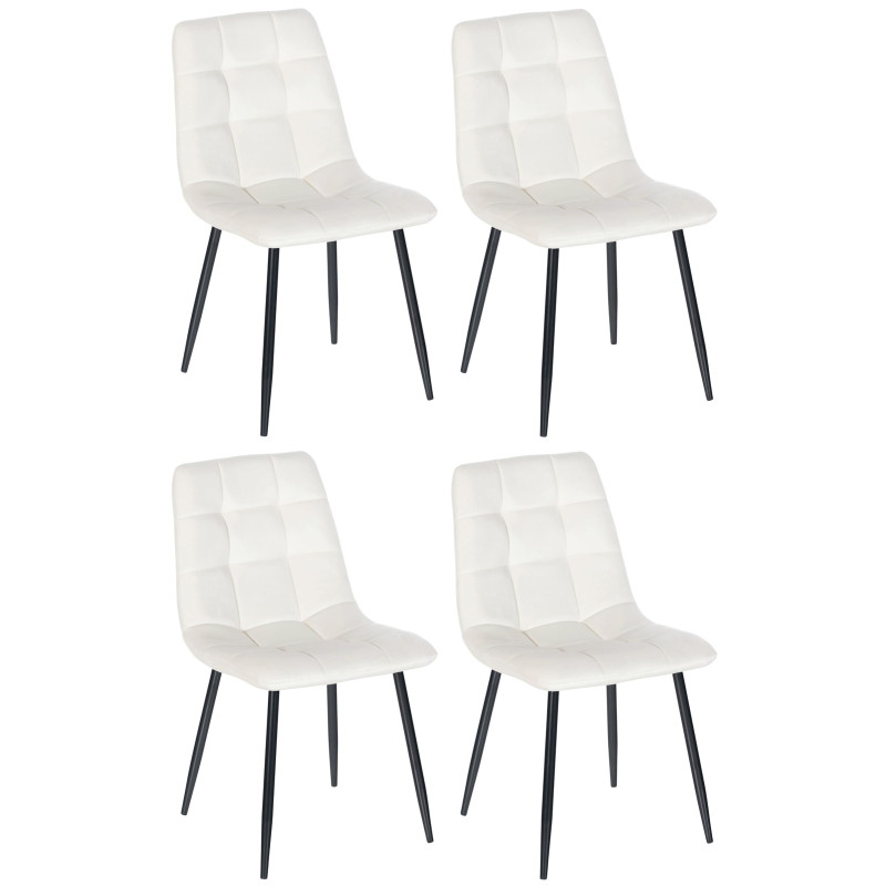 Lot de 4 chaises de salle à manger Antibes blanc crème