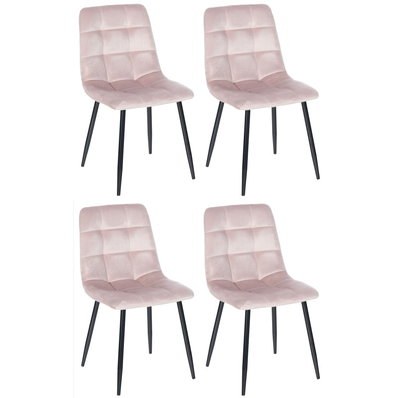 Lot de 4 chaises de salle à manger Antibes rose