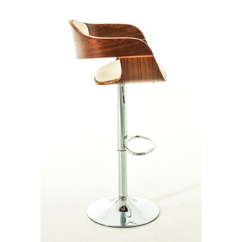 Lot de 2 tabourets de bar Kingston C en simili cuir noix/crème