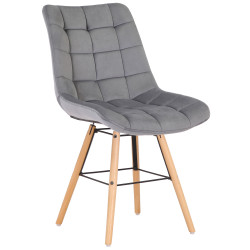 Chaise Leni velours gris
