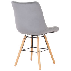 Chaise Leni velours gris