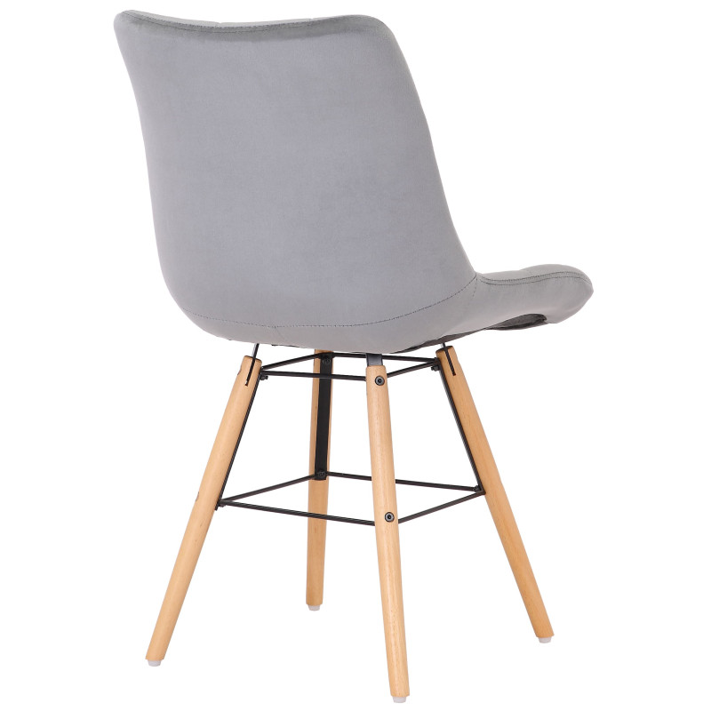 Chaise Leni velours gris