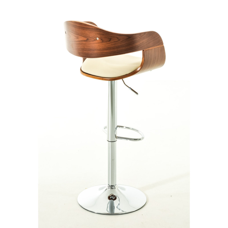 Lot de 2 tabourets de bar Kingston C en simili cuir noix/crème