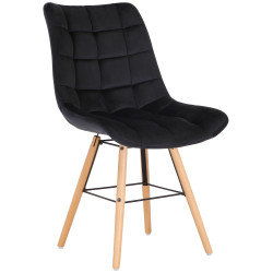 Chaise Leni velours noir