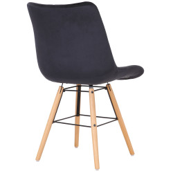 Chaise Leni velours noir