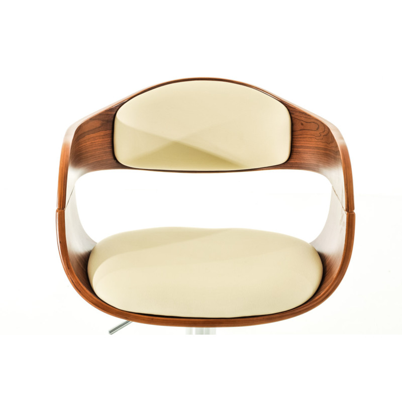 Lot de 2 tabourets de bar Kingston C en simili cuir noix/crème